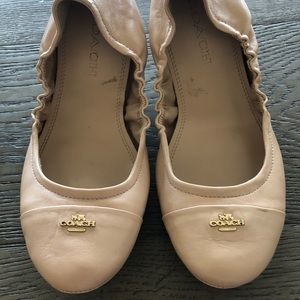 WORN ONCE COACH NUDE BALLET FLATS
